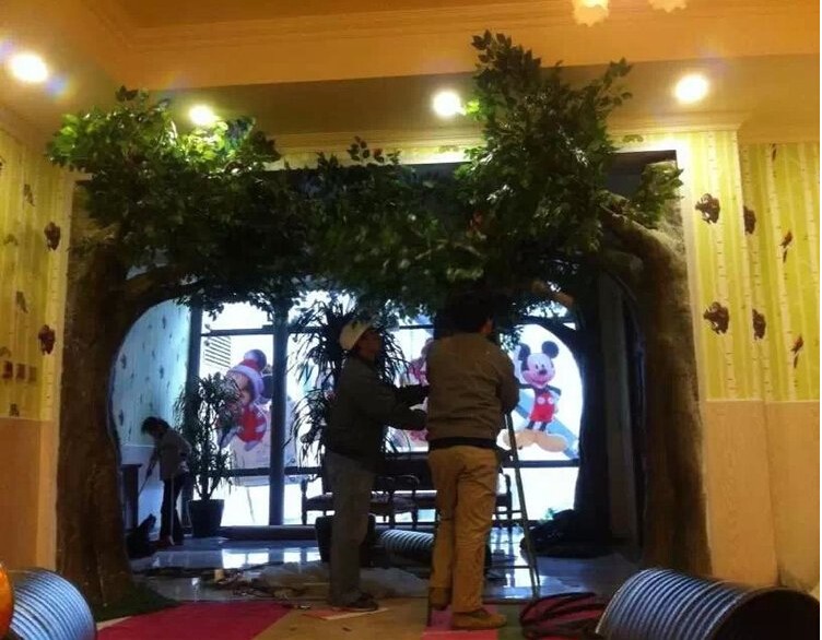 定做假树大门大型门头假山门头仿真古树景区塑石山门水泥设计施工