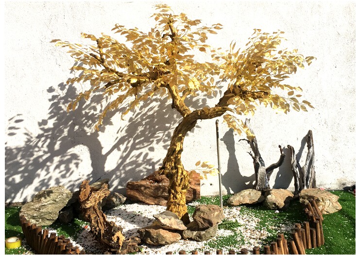 定做假树大门大型门头假山门头仿真古树景区塑石山门水泥设计施工