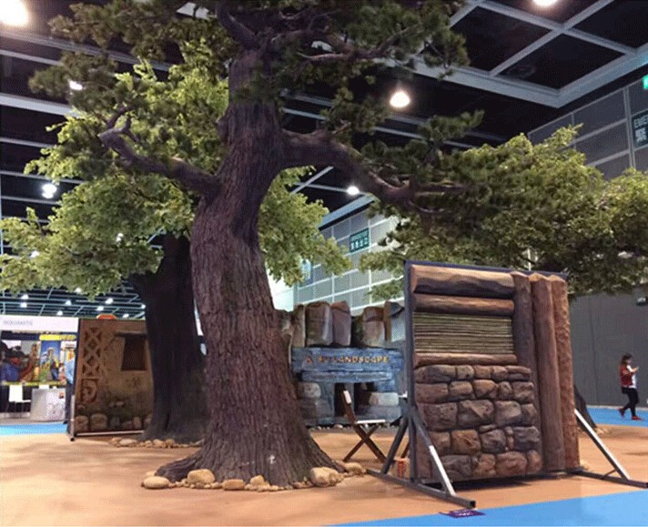 定做假树大门大型门头假山门头仿真古树景区塑石山门水泥设计施工