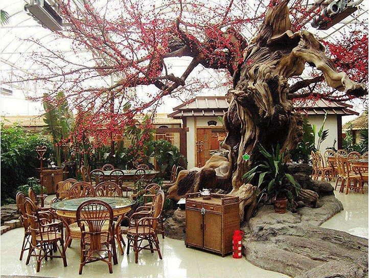 定做假树大门大型门头假山门头仿真古树景区塑石山门水泥设计施工