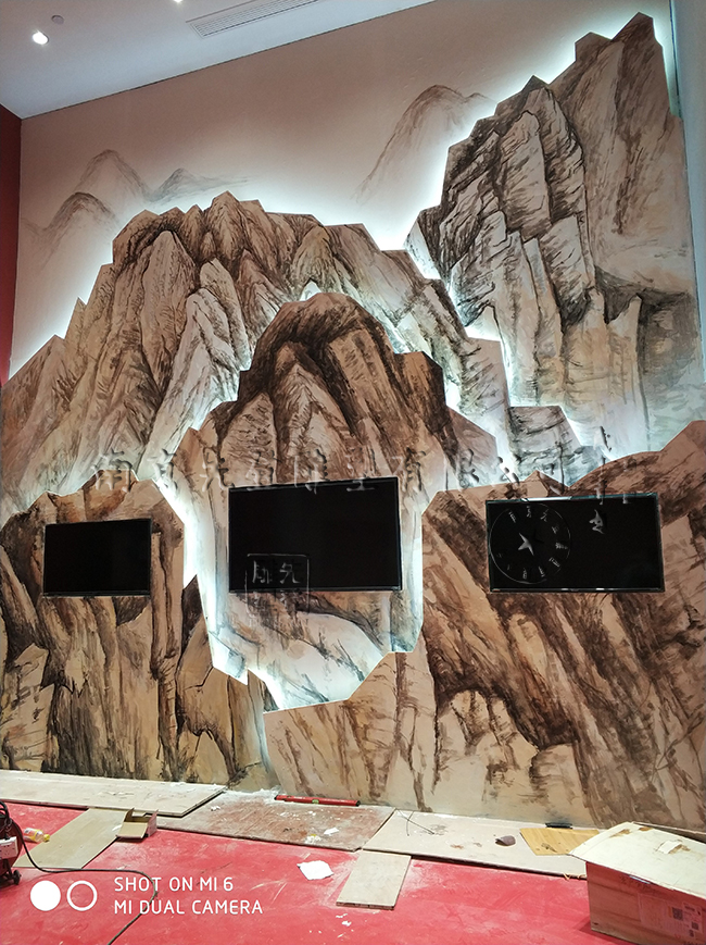 南京新华日报大厅玻璃钢彩绘浮雕顺利竣工