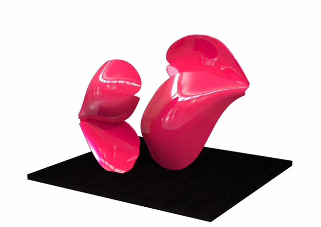 南京先登雕塑大型不锈钢雕塑作品《天使之吻》制作完成