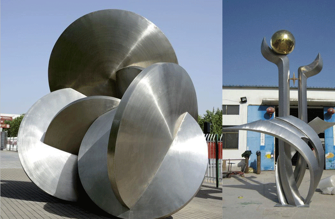 拉丝不锈钢雕塑VS镜面不锈钢雕塑！