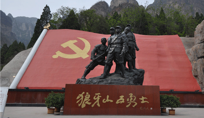 古代历史英雄人物雕塑狼牙山五壮士雕塑！