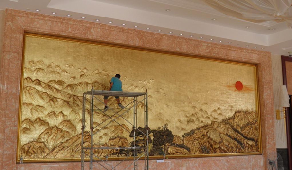 浮雕壁画制作之玻璃钢山水浮雕制作!