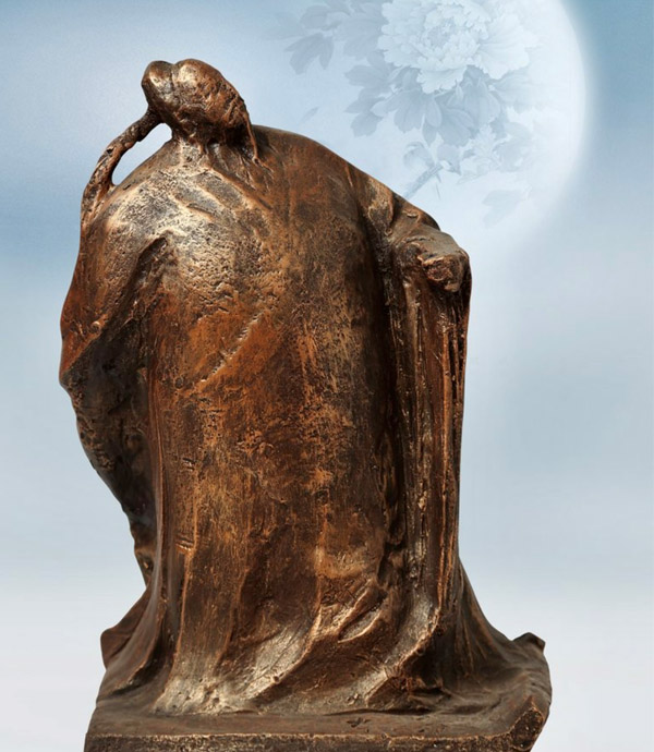 青铜雕塑制作《举杯邀明月》的介绍！