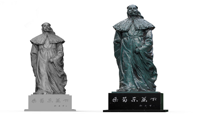 《采菊东篱》雕像制作——寄托对陶渊明精神的崇敬之情！