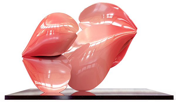 玫瑰之吻：不锈钢雕塑的诗意呈现