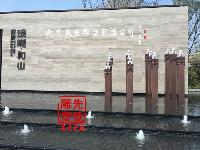 紫铜、汉白玉雕塑